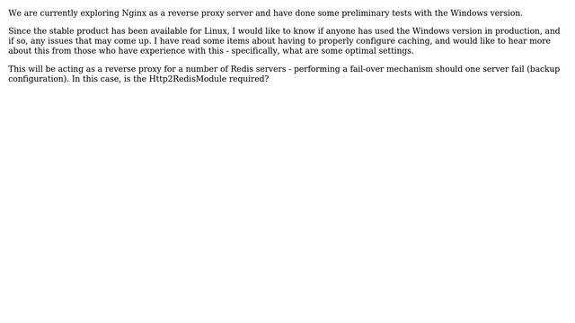 Nginx for Windows or Linux - which is recommended for a Redis cluster and what is the... смотреть онлайн