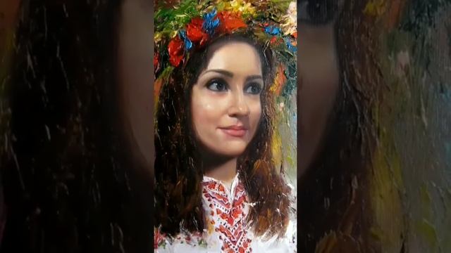 Портрет маслом ''Украиночка''. Процесс написания женского портрета.Holosii Alona/ Голосий Алёна