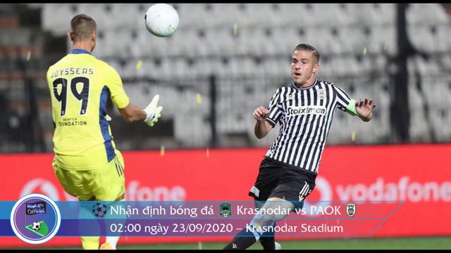 Krasnodar vs PAOK 02h00 ngày 23/09 - Vòng loại - Champions League 2020/2021 смотреть онлайн
