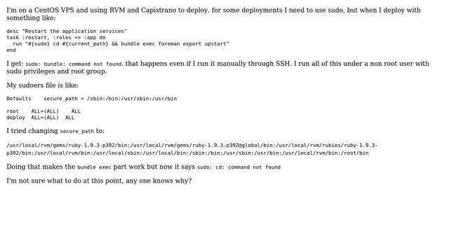 Sudo ＜any command＞ throws: Command not found but works without sudo смотреть онлайн