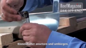 Установка желоба в кронштейн