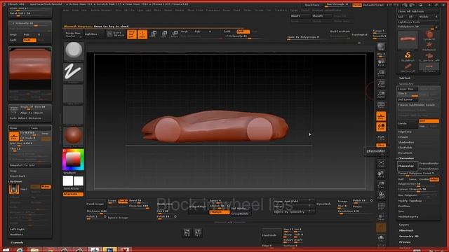 Modeling a concept car in Zbrush 4R6 смотреть онлайн