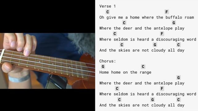 Home On the Range Ukulele Tutorial Play Along Sing Along смотреть онлайн