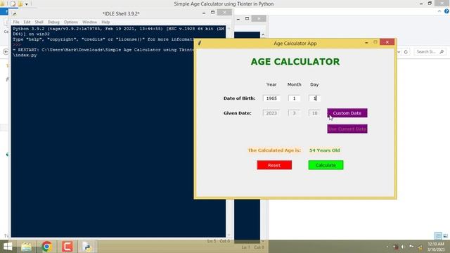 Simple Age Calculator using Tkinter in Python смотреть онлайн