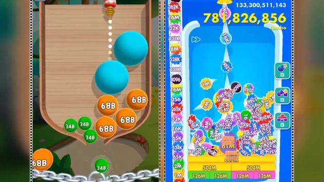 Bounce Merge vs laser bubbles - Ball Run 2048 Gameplay Walkthrough Android , iOS New Update Levels смотреть онлайн
