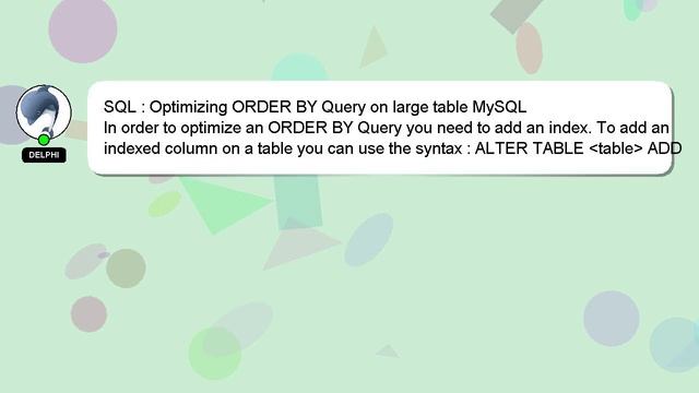 SQL : Optimizing ORDER BY Query on large table MySQL смотреть онлайн