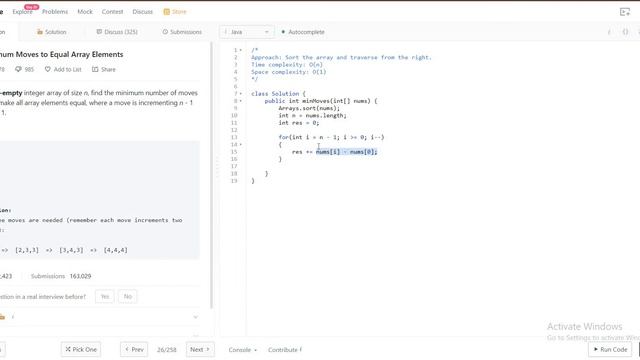 453. Minimum Moves to Equal Array Elements LeetCode смотреть онлайн