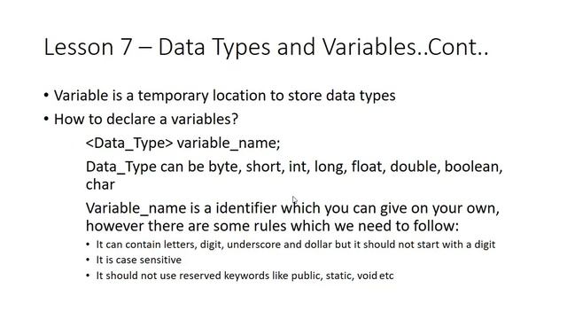 Lesson 7 - Data Type and Variables смотреть онлайн