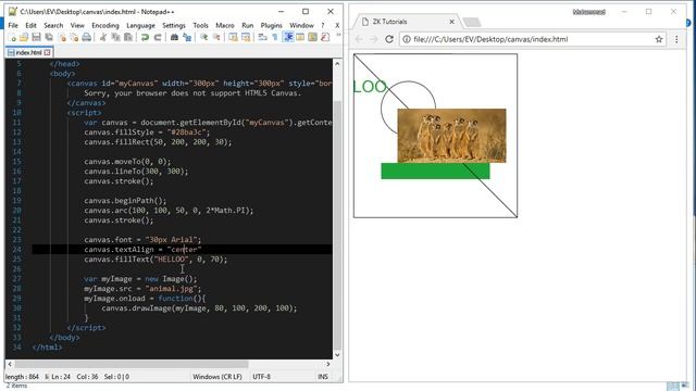 How to center align texts and images on HTML5 Canvas смотреть онлайн