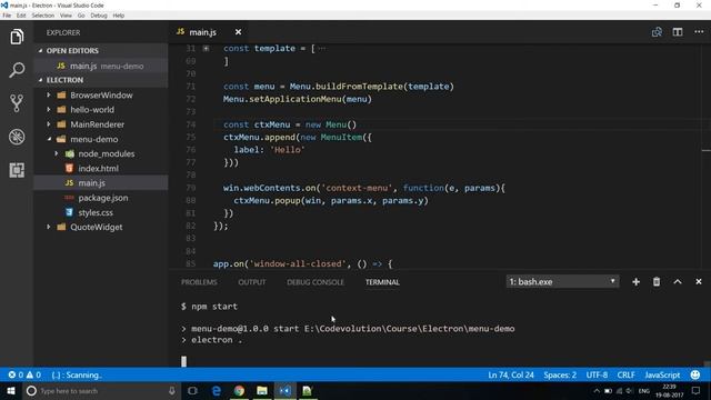 Electron js Tutorial - 8 - Context Menu смотреть онлайн