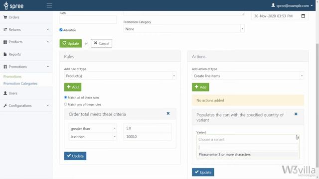 Spree Commerce Admin Dashboard | Promotion Panel смотреть онлайн