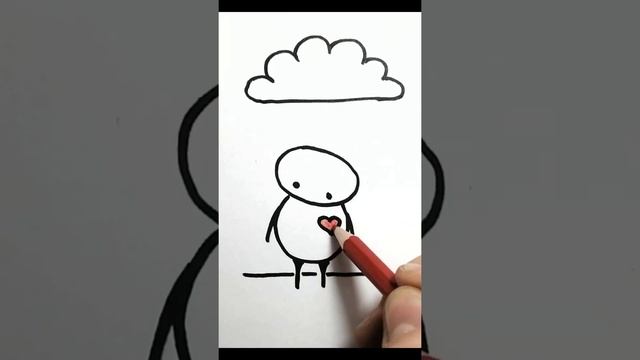 КАК нарисовать человека под дождем #shorts смотреть онлайн