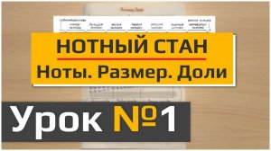 УРОК №1 | Нотный стан. Ноты. Размер. Скрипичный ключ. Что такое доли.