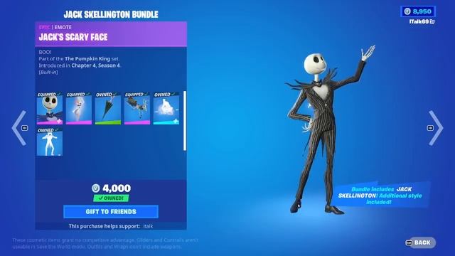 Fortnite Item Shop NEW JACK SKELLINGTON SKIN! October 23rd 2023 Fortnite Battle Royale