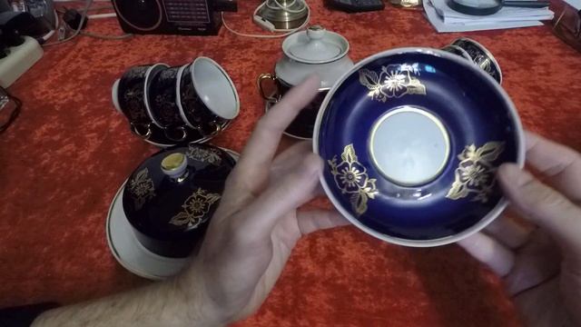 Чайный сервиз Калинка Фарфор Кобальт СССР смотреть онлайн