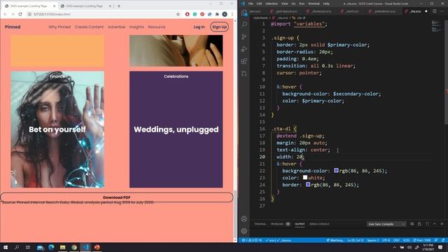 SASS Crash Course - Build Landing Page with SCSS part 3 смотреть онлайн