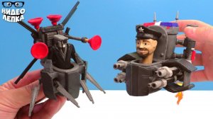 Лепим Улучшенный Вантузмен против Полицейского Скибиди Туалета ► Видео Лепка