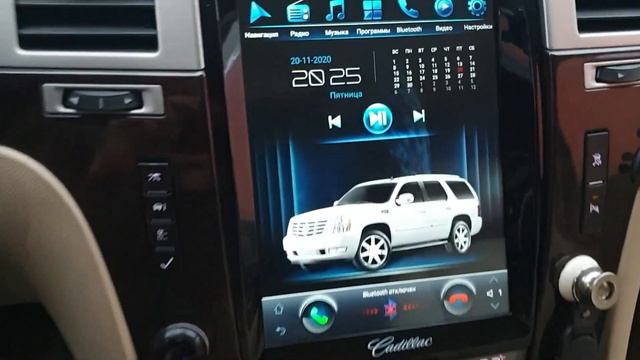 Cadillac Escalade магнитола в стиле Тесла, монитор 10,4" смотреть онлайн