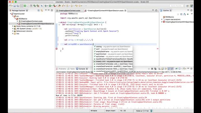 Creating Spark Context and RDD in Spark 2 x style смотреть онлайн