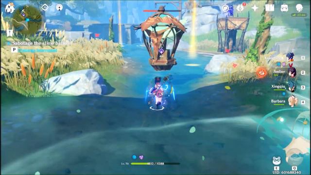 Dangerous Haul from Lingju Pass to Qingxu Pool - Sabotage the slime balloon - Genshin Impact смотреть онлайн