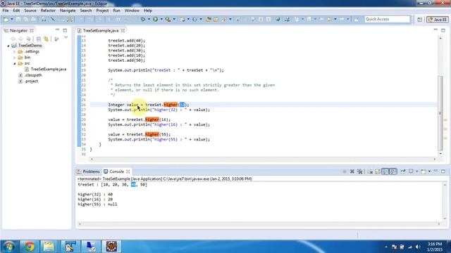 TreeSet (higher method) | Java Collection Framework смотреть онлайн