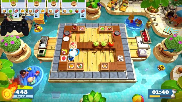 Overcooked! 2 – 🍹Surf ‘n’ Turf! Level 2-3 - 4-Stars World record! -  1 Player - Score: 812