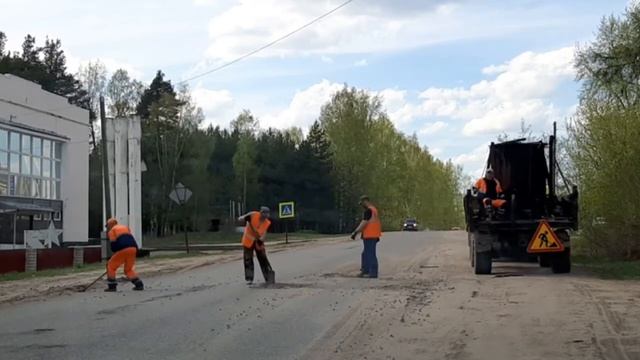 Ямочный ремонт асфальтового покрытия в Подосиновце смотреть онлайн