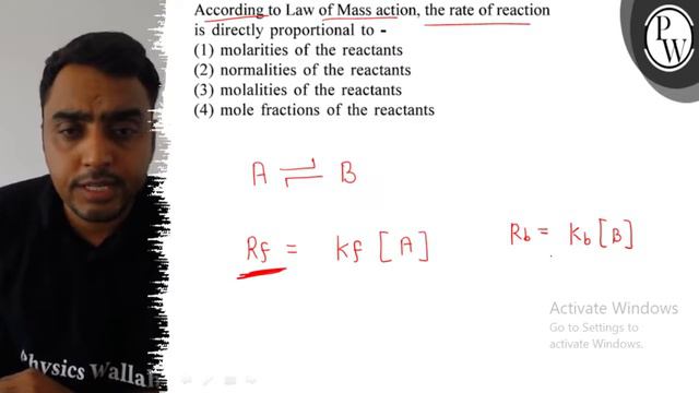 According to Law of Mass action, the rate of reaction is directly proportional to -
(1) molaritie.. смотреть онлайн