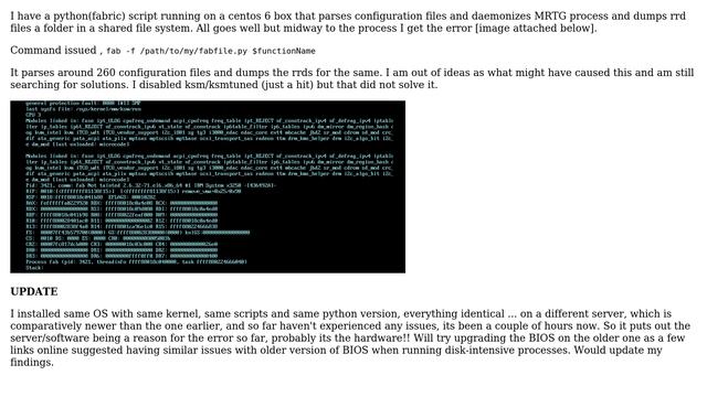 DevOps & SysAdmins: General Protection Fault error on Centos 6 while executing a python script смотреть онлайн