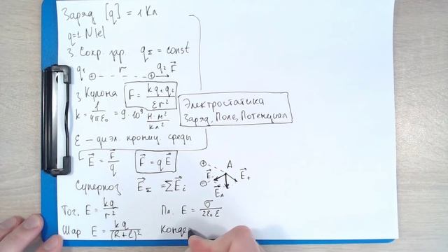 Электростатика-1. Заряд, напряженность, потенциал. смотреть онлайн