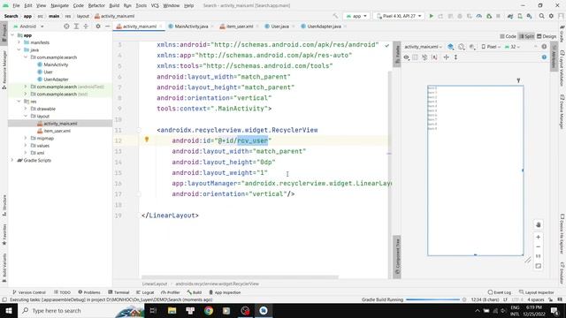 SearchView with RecyclerView in Android смотреть онлайн