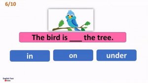 Preposition (in, on, under) Quiz in English For Kids