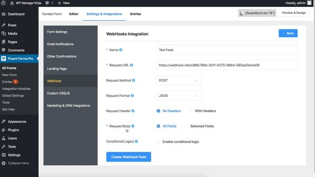 How to set up a Webhook Integration in WordPress | WP Fluent Forms смотреть онлайн