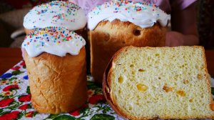 Волокнистый КУЛИЧ с ИЗЮМОМ на ЖЕЛТКАХ Вкусная домашняя выпечка Рецепт глазури