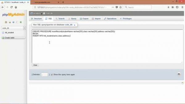 Insert Data Using Stored Procedure In php and Mysql Part 1