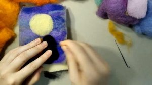 Валяние из шерсти. Валяем объемную картинку. Котики.