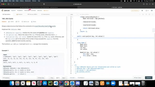 LRU Cache Full Implementation Java (Leetcode 146) смотреть онлайн