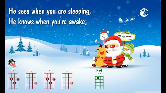 Santa Claus Is Coming To Town - Ukulele Play Along - Christmas смотреть онлайн