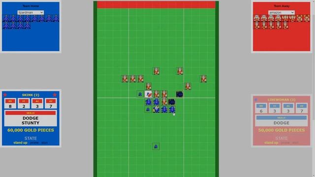 Blood Bowl one turn touchdown: MA8 Lizardmen hole technique (11 players, 4 pushes) смотреть онлайн