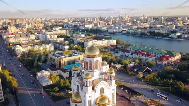 The Church on Blood in the name of All Saints in the Land of Russian, Russia, Ekaterinburg, Aerial смотреть онлайн