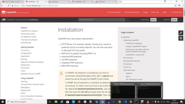 How to install Cakephp 3(3.8) in xampp,apache using php composer, the easy way смотреть онлайн
