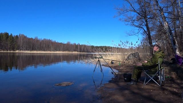 Первая весенняя рыба на фидер! Рыбалка на Суходольском озере. смотреть онлайн