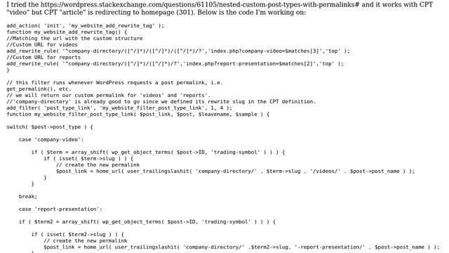Wordpress: Rewrite permalink for multiple post types (CPT) with taxonomy term смотреть онлайн