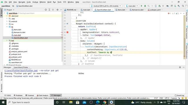 Display and search using List View in Flutter смотреть онлайн