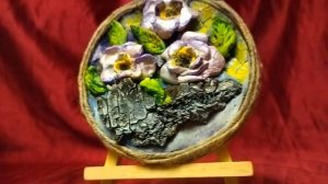 Панно из соленого теста "Лесные первоцветы"