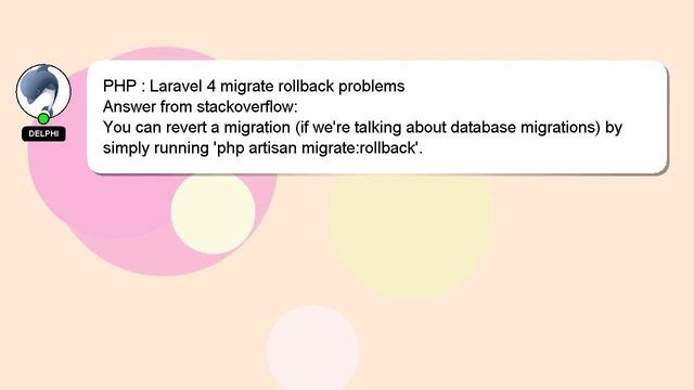 PHP : Laravel 4 migrate rollback problems смотреть онлайн