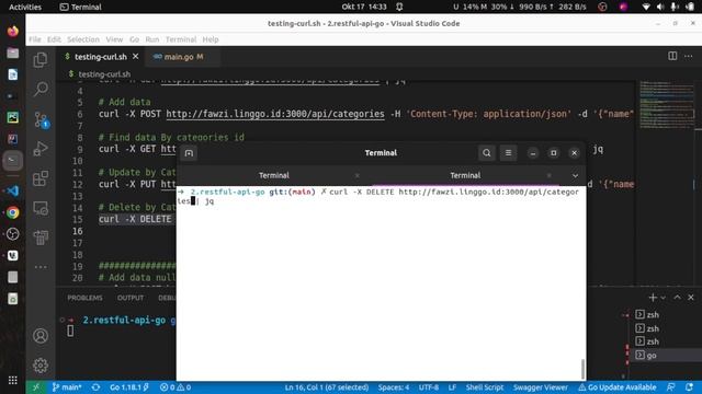 RESTful Golang x Kafka Connect Source MySQL debezium CDC