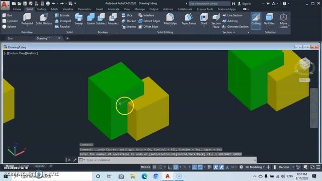 The Boolean command (union, subtract, intersection). 3d AutoCAD 2020. Magic AutoCAD. смотреть онлайн