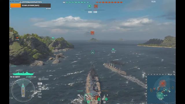 World of warships Качаем аккаунт без доната!!! смотреть онлайн