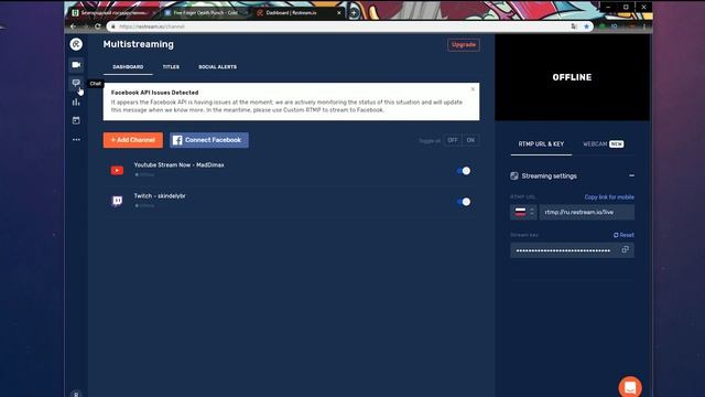 Как стримить на ВК, Youtube и Twitch одновременно!! Restream.io. TUTORIAL MDM смотреть онлайн